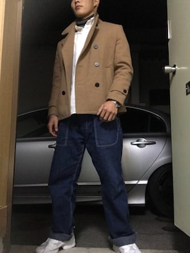 「Pコート」｜「アイテム（腕時計）」を使った、すーさんさん（メンズ・169cm）の秋コーディネート