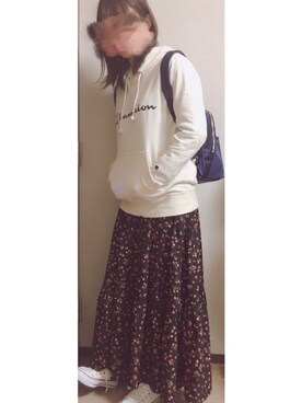 「パーカー×ワンピース」｜ponkiti*さん（レディース・160cm）の春コーディネート