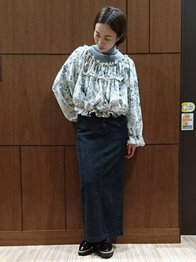 noriko.fさんの「Sデニムロングタイトスカート」を使ったコーディネート
