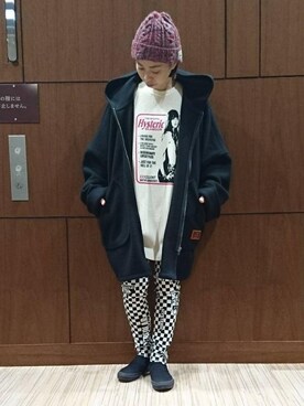 「HYSTERIC GLAMOUR（ヒステリックグラマー）のアイテム（モッズコート）」を使った、noriko.fさん（レディース・153cm）の秋コーディネート