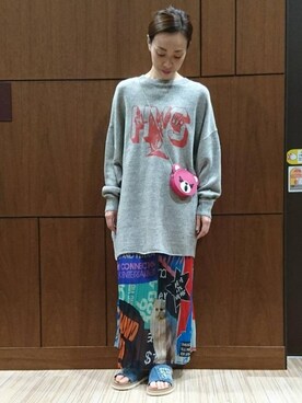 「アイテム（ポーチ）」を使った、noriko.fさん（レディース・153cm）の春コーディネート