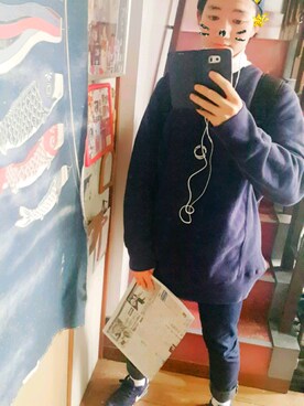 「アイテム（オールインワン・サロペット、シルバー系）」を使った、はやとさん（メンズ・176cm）の冬コーディネート