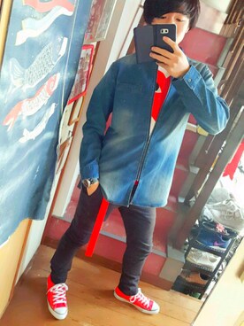 「アイテム（オールインワン・サロペット、シルバー系）」を使った、はやとさん（メンズ・176cm）の冬コーディネート