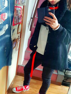 「アイテム（オールインワン・サロペット、ゴールド系）」を使った、はやとさん（メンズ・176cm）の冬コーディネート