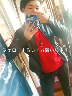 「アイテム（テーラードジャケット、ゴールド系）」を使った、はやとさん（メンズ・176cm）の冬コーディネート