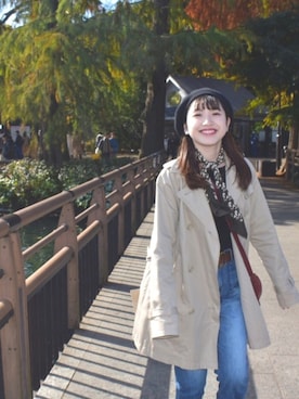 「coca（coca）（コカ）のアイテム（ハンチング/ベレー帽）」を使った、kyokaさん（レディース・157cm）の秋コーディネート