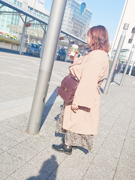 「ぽっちゃりコーデ」｜「アイテム（トレンチコート）」を使った、まつさん（レディース・158cm）の冬コーディネート