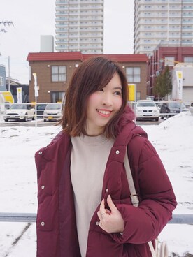 「red」｜「アイテム（ブルゾン）」を使った、pinxkoさん（レディース・152cm）の冬コーディネート
