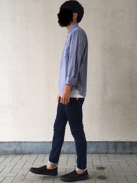 「UNIQLO（ユニクロ）のWOMEN ウルトラストレッチジーンズ（デニムパンツ）」を使った、たけちゃんさん（メンズ・171cm）の夏コーディネート