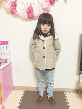 「CIAOPANIC TYPY（チャオパニックティピー）のアイテム（その他パンツ、オレンジ系）」を使った、miii☺︎さん（キッズ・100cm）の冬コーディネート
