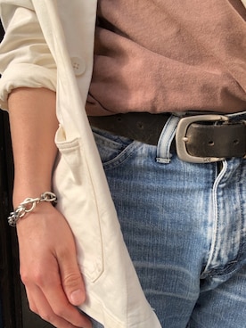 「UNIQLO（ユニクロ）のエアリズムコットンオーバーサイズTシャツ（5分袖）（Tシャツ/カットソー）」を使った、ナカムラ タクミさん（メンズ・173cm・20代）の春コーディネート