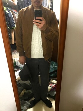 「アイテム（ブルゾン）」を使った、ぴろたんさん（メンズ・176cm・30代）の冬コーディネート