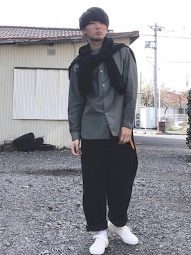 「Lui's（ルイス）のナローベルト（ベルト）」を使った、だらしさん（メンズ・165cm）の春コーディネート