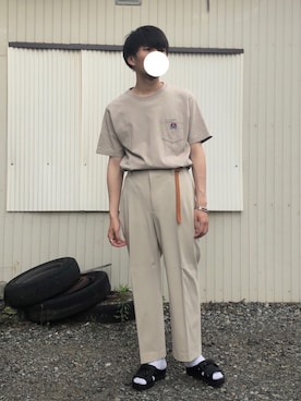 「Lui's（ルイス）のナローベルト（ベルト）」を使った、だらしさん（メンズ・165cm）の夏コーディネート