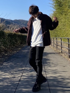 「CONVERSE（コンバース）のアイテム（ブルゾン）」を使った、やそさん（メンズ・181cm）の冬コーディネート
