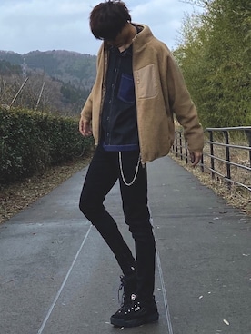 「SPADE（スペード）のアイテム（ジャケット/アウター）」を使った、やそさん（メンズ・181cm）の冬コーディネート