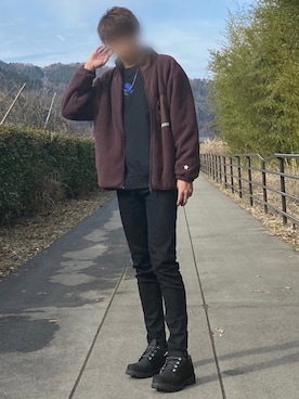「CONVERSE（コンバース）のアイテム（ブルゾン）」を使った、やそさん（メンズ・181cm）の冬コーディネート