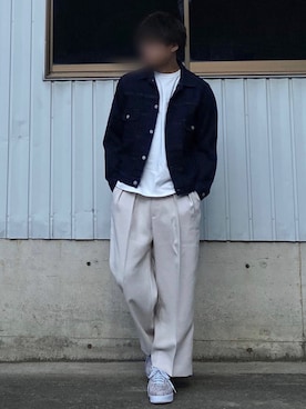 「コロナに負けない」｜「アイテム（デニムジャケット）」を使った、やそさん（メンズ・181cm）の春コーディネート