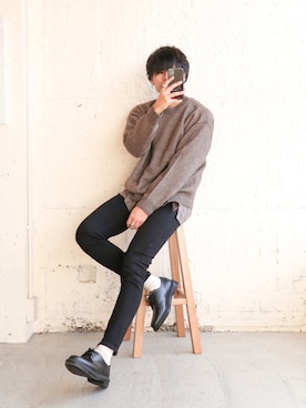 「シャツニット」｜やそさん（メンズ・181cm）の秋コーディネート