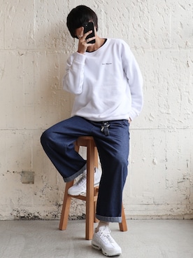 「unrelaxing（アンリラクシング）のアイテム（スウェット）」を使った、やそさん（メンズ・181cm）の冬コーディネート
