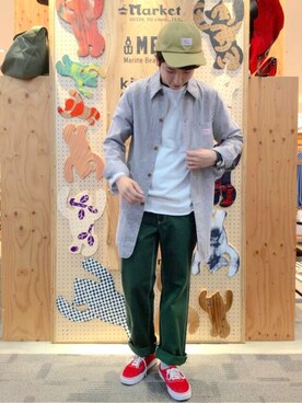 「ヒッコリー」｜「アイテム（その他アウター）」を使った、coen わきやまさん（メンズ・173cm）の冬コーディネート