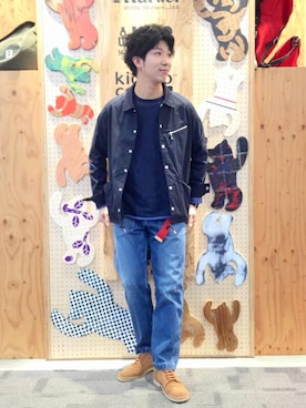 「coen（コーエン）のアイテム（ブルゾン）」を使った、coen わきやまさん（メンズ・173cm）の冬コーディネート