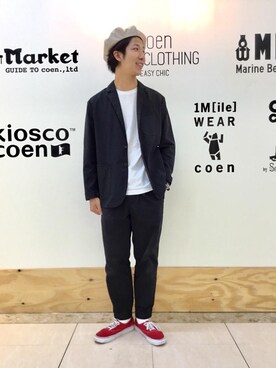 「coenスタッフスタイリング」｜「アイテム（レッグウェア）」を使った、coen わきやまさん（メンズ・173cm）の秋コーディネート