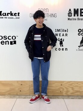 「coenスタッフスタイリング」｜「アイテム（マウンテンパーカー）」を使った、coen わきやまさん（メンズ・173cm）の冬コーディネート
