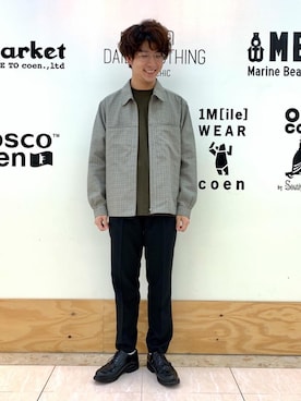「coenスタッフスタイリング」｜「アイテム（ブルゾン）」を使った、coen わきやまさん（メンズ・173cm）の春コーディネート