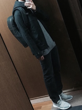 「alchemy（アルケミー）のアイテム（バックパック/リュック）」を使った、みっくんさん（メンズ・167cm）の冬コーディネート