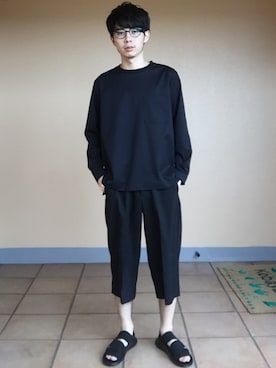 「GLOBAL WORK（グローバルワーク）のアイテム（パンツ、ブラック系）」を使った、ぱぐさん（メンズ・170cm）の秋コーディネート
