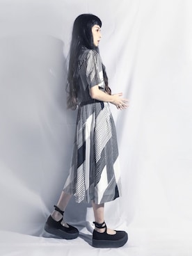 「古着好きな人と繋がりたい」｜「アイテム（バレエシューズ）」を使った、Eve イブさん（レディース・161cm）の冬コーディネート