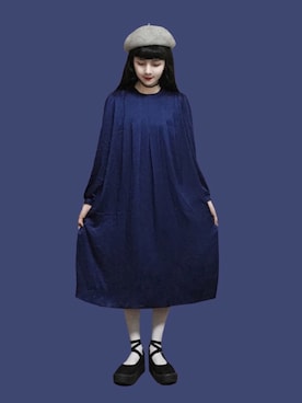 「古着好きな人と繋がりたい」｜「アイテム（バレエシューズ）」を使った、Eve イブさん（レディース・161cm）の冬コーディネート