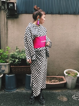 「アイテム（浴衣）」を使った、sayocoさん（レディース・154cm・20代）の春コーディネート