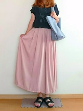 「デカバッグ」｜「アイテム（その他）」を使った、YKPさん（レディース・163cm）の夏コーディネート