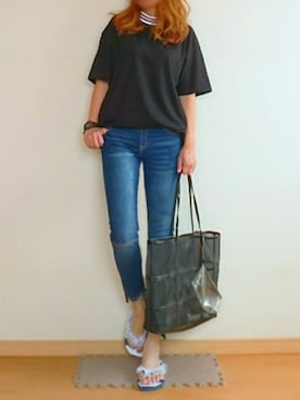 「DAISO（DAISO）のアイテム（ビーチサンダル）」を使った、YKPさん（レディース・163cm）の夏コーディネート