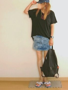 「DAISO（DAISO）のアイテム（ビーチサンダル）」を使った、YKPさん（レディース・163cm）の夏コーディネート