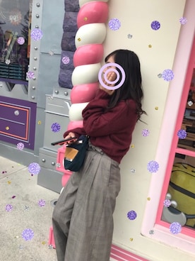 「OZOC（オゾック）のアイテム（クラッチバッグ）」を使った、Lirianさん（レディース・158cm）の冬コーディネート