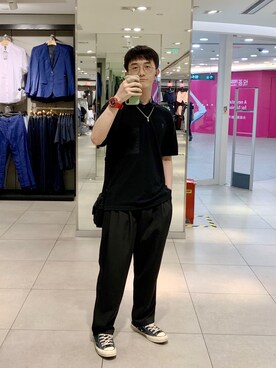 「日系极简」｜「アイテム（スラックス）」を使った、StarryNightt6さん（メンズ・174cm）の夏コーディネート