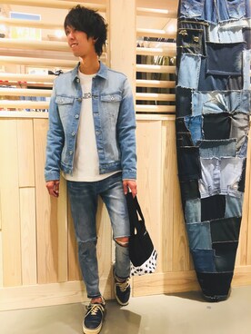 「パイル」｜「アイテム（ジャケット/アウター）」を使った、田畑 文教さん（メンズ・171cm）の冬コーディネート