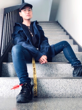 「NIKE（ナイキ）のアイテム（デニムパンツ）」を使った、kiraさん（メンズ・170cm）の秋コーディネート