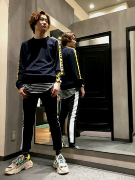 Balenciaga バレンシアガ のスニーカーを使ったメンズ人気ファッションコーディネート ユーザー ショップスタッフ 身長 181cm 190cm Wear
