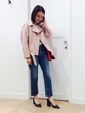 beautiful people ベビーピンクライダースジャケット