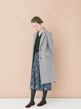 「URBAN RESEARCH（アーバンリサーチ）のアイテム（チェスターコート）」を使った、オオノさん（レディース・162cm）の秋コーディネート