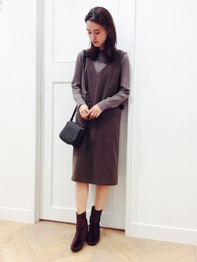 「BY MALENE BIRGER（バイマレーネビルガー）のアイテム（バッグ）」を使った、オオノさん（レディース・162cm）の冬コーディネート