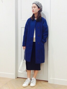 「URBAN RESEARCH（アーバンリサーチ）のアイテム（ステンカラーコート）」を使った、オオノさん（レディース・162cm）の冬コーディネート