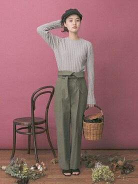 「アーバンリサーチ」｜「アイテム（キャスケット）」を使った、オオノさん（レディース・162cm）の春コーディネート