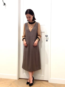「URBAN RESEARCH ROSSO WOMEN（アーバンリサーチ　ロッソ）のアイテム（ジャンパースカート）」を使った、オオノさん（レディース・162cm）の夏コーディネート
