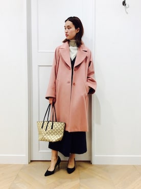「URBAN RESEARCH ROSSO WOMEN（アーバンリサーチ　ロッソ）のアイテム（チェスターコート）」を使った、オオノさん（レディース・162cm）の秋コーディネート