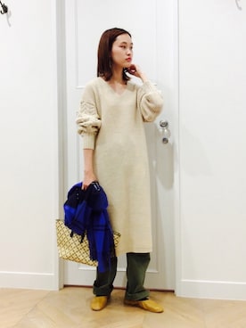 「TICCA（ティッカ）のアイテム（カーゴパンツ）」を使った、オオノさん（レディース・162cm）の秋コーディネート